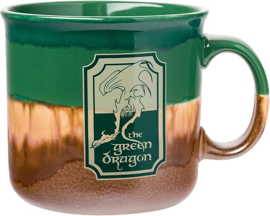 Silver Buffalo Lord of the Rings Green, Reactive Glaze Camper Mug, 20oz | Ceramic, the Dragon, 0.59 Liters by SilverBuffalo