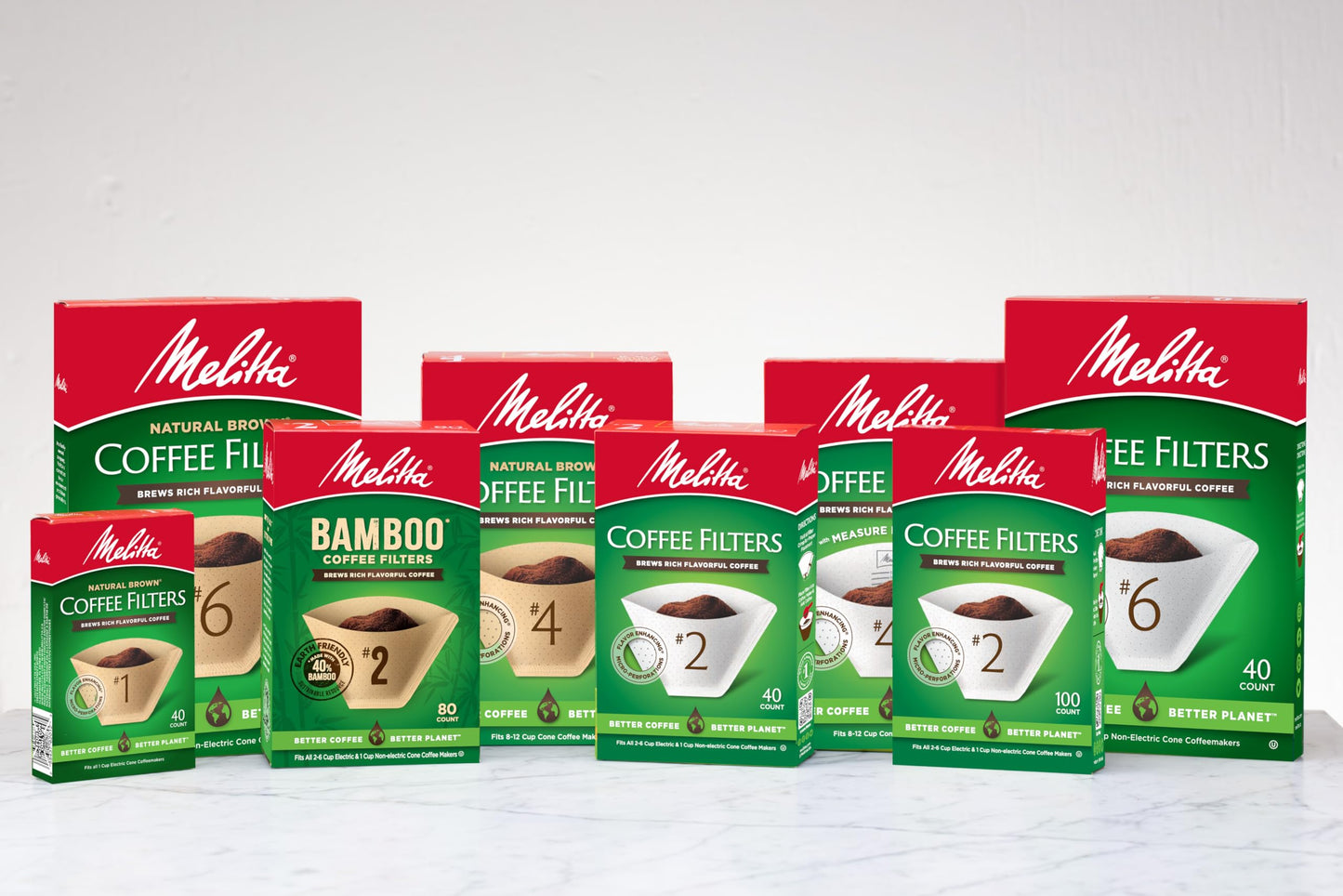 Melitta #4 Natural Brown Cone Coffee Filters – 300 Count (Pack of 3), Fits 8–12 Cup Brewers & Pour Over, Compostable