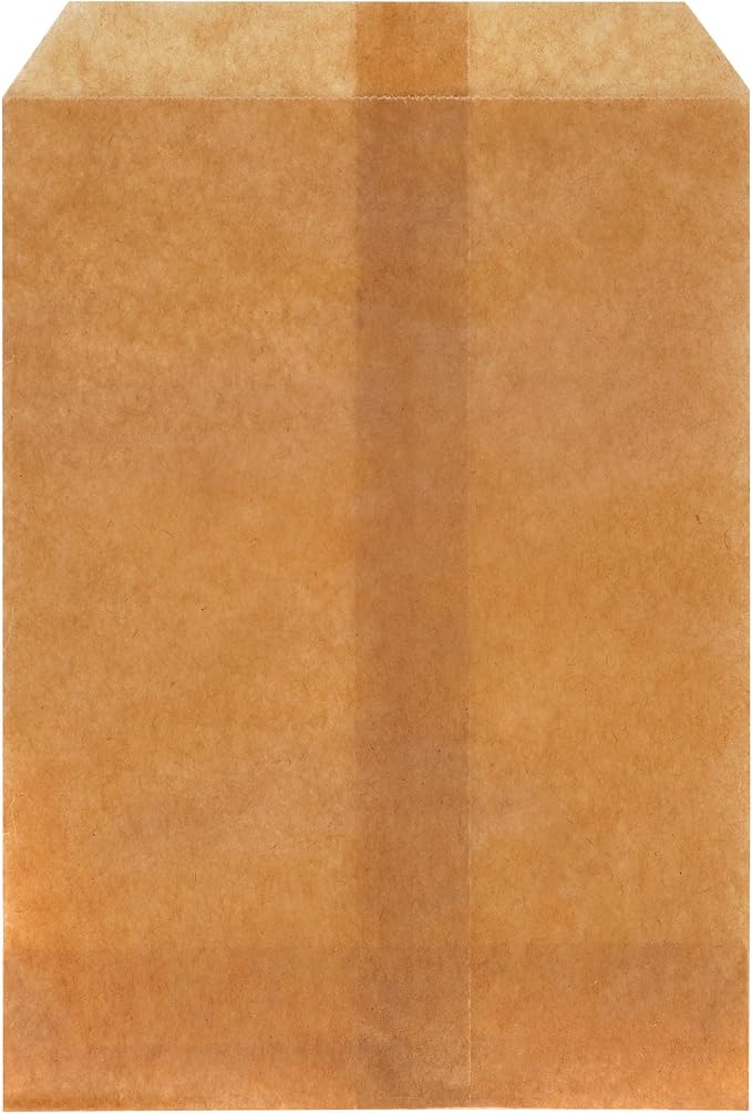 Quotidian Brown Waxed Kraft Paper Cookie Bags Fold-Top 5x7 Inch, 100 Count | Great for Large Cookies Crafts Birthday Christmas Journals (13 x 17.8cm) - Image 2