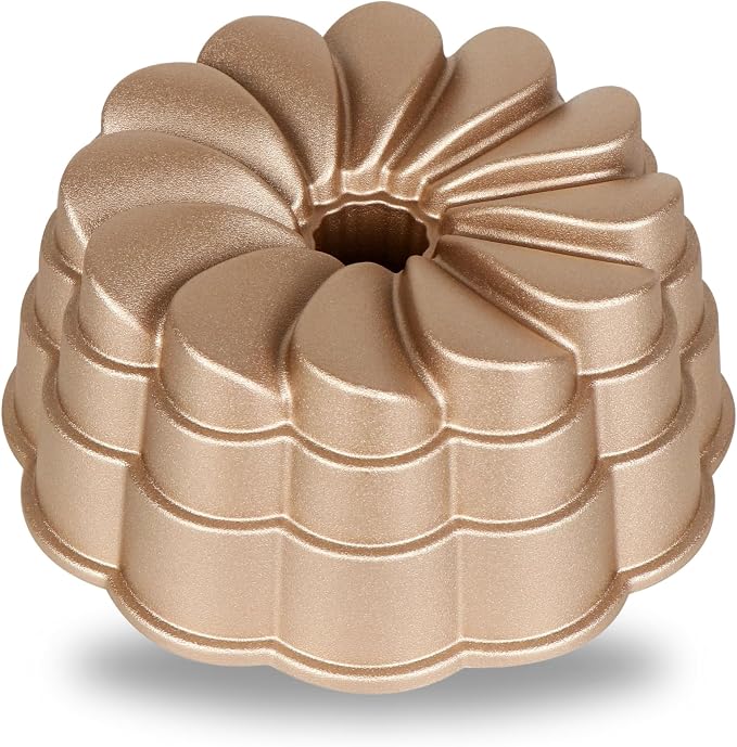 Baker's Secret for Fluted Cake Pan, Fluted Cake Pans, Perfect for Fluted Cakes, Die Cast Aluminum Cake Pans, 2 Layers Non-stick Coating, Novelty Cake Pan - The Cast Aluminum Collection (Petal) by BakersSecret