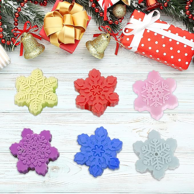 3Pcs Snowflake Molds Christmas Silicone Cake Trays Cookie Soap | Reusable Non Stick Chocolate Molds, for Christmas Muffin Jelly Ice Cube Making, Winter Party Home Decorations - Image 3