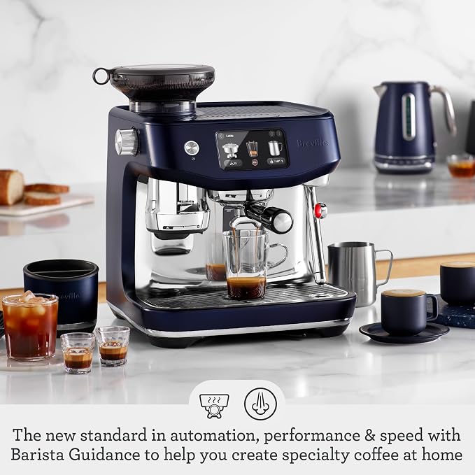 Breville BES985DBL Oracle Jet Espresso Machine, Damson Blue | Automatically brew barista-quality lattes, cappuccinos and cold brew at home with this coffee maker with built-in grinder - Image 2