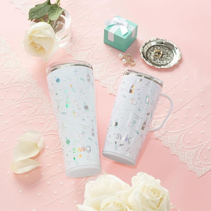 Swig Life 22oz Insulated Travel Mug with Handle & Lid, Bride to Be | Triple Insulated Stainless Steel - Handle & Lid Included - Keeps Coffee Hot or Cold - Cup Holder Friendly - Image 3
