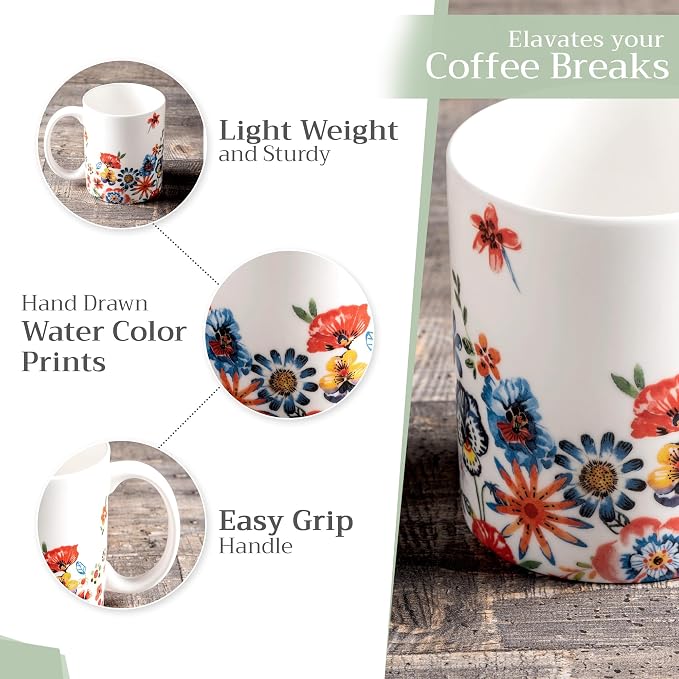 Maison d' Hermine Coffee Mug with Handles Tea Cups (15 Ounce, Pack of 1) - Image 5
