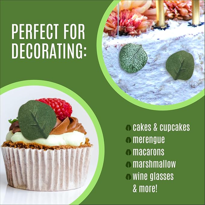 Sugar Robot - Edible Eucalyptus Leaves - Small Size - Edible leaves for cake decorating - Premium Crafted - Made in the USA Cake -Set of 24 (Eucalyptus Leaves) - Image 4
