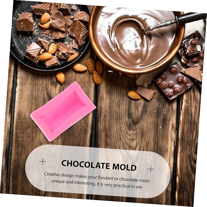 2pcs Silicone Chocolate Mold Gold Bar Shape Non-stick Creative Candy Mould for DIY Cake Decoration Baking Tool Pink Color