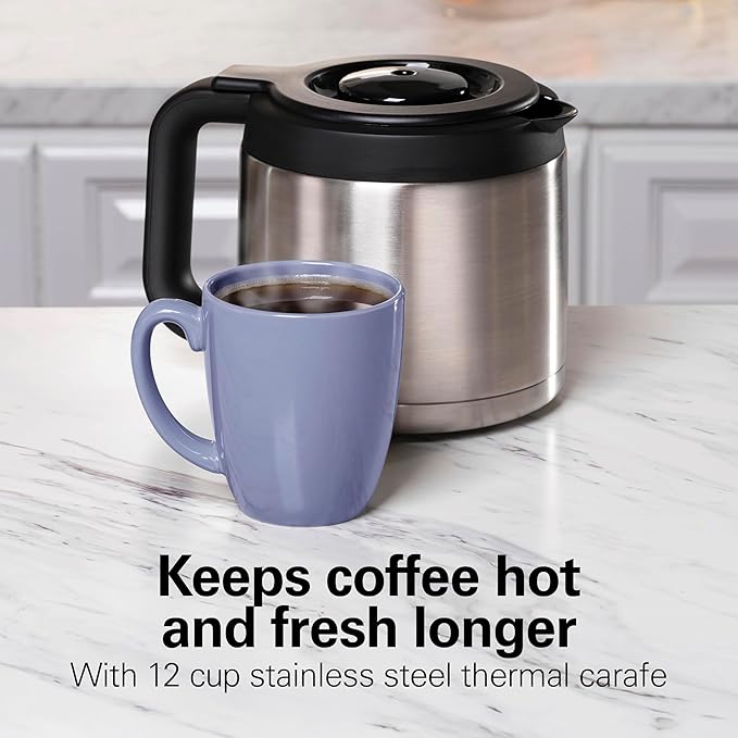 Hamilton Beach Flexbrew Advanced 5-in-1 Drip & Single Serve Coffee Maker | Single Serve Hot & Iced Coffee Maker | 12 Cup Thermal Programmable Drip Coffee Maker | Removable 60 oz. Reservoir | Black - Image 5