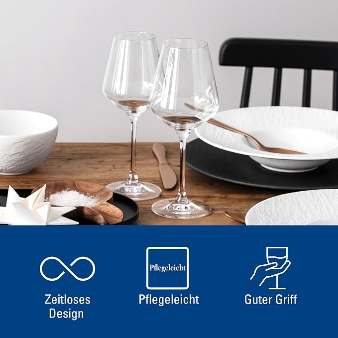 Villeroy & Boch La Divina Collection Red Wine Glass, Set of 4, Crystal Glass, 15.75 oz Capacity, Clear | Crystal glass red wine glasses, dishwasher safe, rounded bowl lets red wine's bouquet fully develop - Image 6
