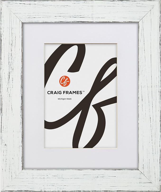 Craig Frames 30x40 White Picture Frame Matted to 24x36, Rustic Wall Decor | A lightweight, shatter resistant acrylic front, made in the USA for a gallery display - Image 7