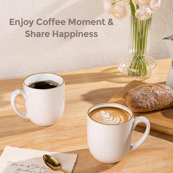 GBhome Ceramic Coffee Mugs Set of 6, 12oz Handmade Ceramic Coffee Mugs Set with Gradient color for Latte/Tea/Beer/Hot Cocoa, Dishwasher & Microwave Safe - Image 3