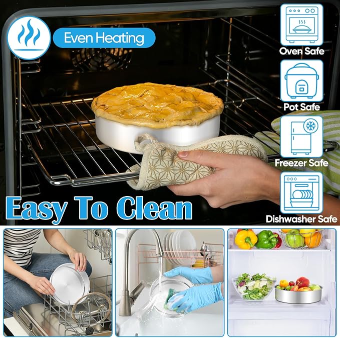 TeamFar 7 Inch Cake Pan, Stainless Steel Round Layer Cake Baking Pan | Baking Tin for Birthday Wedding, Non-Toxic & Heavy-Duty, Mirror Finish & Leak Proof, Oven & Dishwasher Safe - Image 7