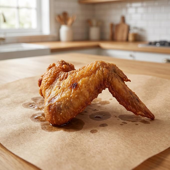150pcs Greaseproof Parchment Paper Non Stick Baking Sheet 13.8x9.8 Inch Rectangle Paper Liner for Air Fryer Baking Fish Sticks Bread with Splatter Protection - Image 3