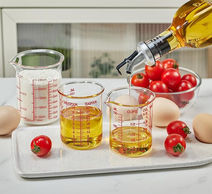 High Borosilicate Glass Measuring Cup-V-Shaped Spout，Glass Measuring Beaker for Kitchen or Restaurant, Easy to Read, 150 ML (5 Oz)-Single - Image 4