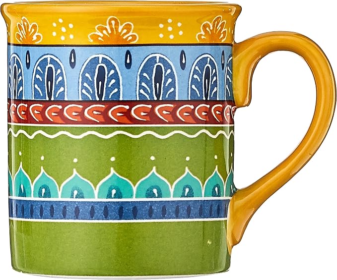 Valencia Mugs Set of 4 – 16 oz Colorful Ceramic Coffee Cups with Bold Multicolor Patterns, Microwave & Dishwasher Safe, Boho Kitchen Drinkware for Tea, Cocoa & More - Image 2