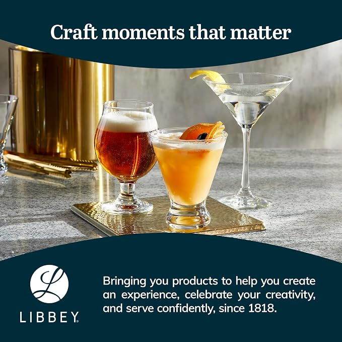 Libbey Entertaining Essentials Martini Glasses Set of 6, Tall, Slender, Triangular-Shaped Cocktail Glasses, Classic Martini Set for Wines, Cocktails - Image 6