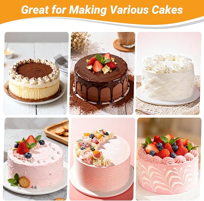 Beasea Cake Pans Removable Bottom, 8 inch Cheesecake Baking Pan Set of 2, Round Movable Cake Pan Aluminum Alloy Mini Cake Pan for Oven Baking - Image 6