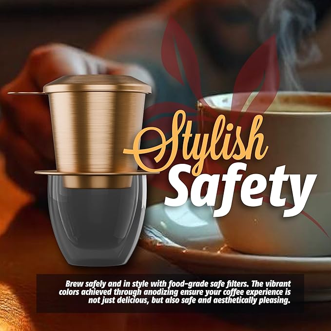 Birdee Phin Coffee Filter Set – 2 Pack Small Aluminum Vietnamese Dripper, Portable Reusable Coffee Maker for Ground Coffee, 6 oz Single Serve Brown Brew Kit for Travel, Camping, Home Use