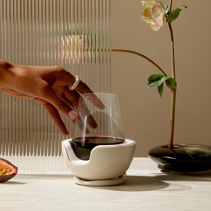 VoChill Stemless Wine Glass Chiller | Keep the Chill In Your Glass | Made In USA | Separable & Refreezable Chill Cradle | Actively Chills Stemless Glassware | Stone, Pair Stemless - Image 7