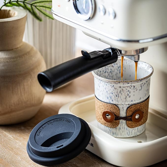 Coffee Tumbler Ceramic Travel Coffee Mug with Lid, Large Coffee Cup | Porcelain Wide Mouth Coffe Mug, Reusable Tea Mug, Microwave and Dishwasher Safe, Coffee Gifts for Men & Women, 13.5 oz - Image 4
