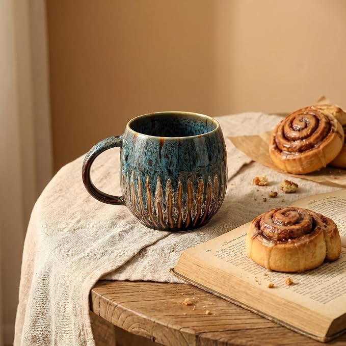 Large Ceramic Coffee Mug - 20oz Big Tea Cup,Blue, Set of 4 | Large Tea Mug, Microwave Safe, Dishwasher Safe - Image 5