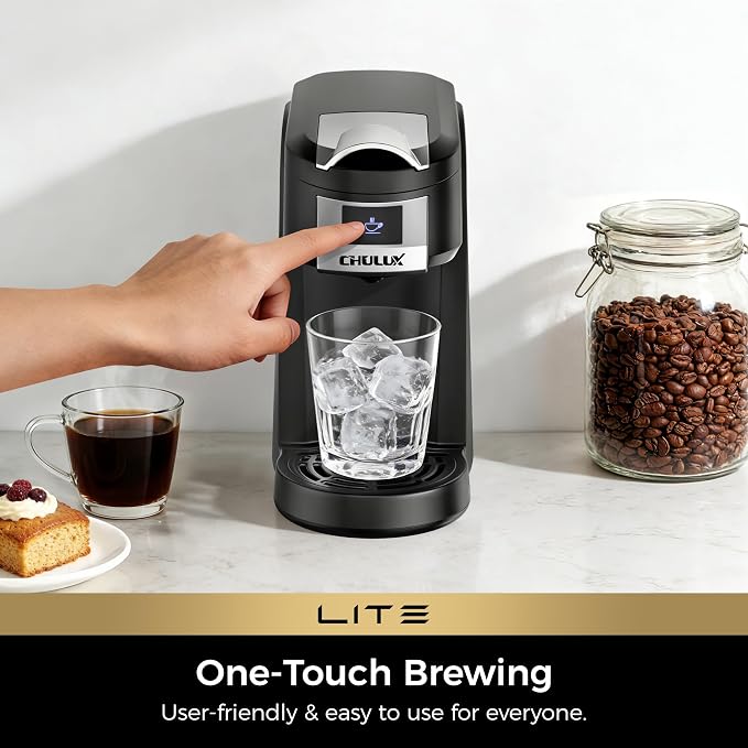 CHULUX Lite Single Serve Coffee Maker for K Cup Capsule with One Touch Brew | Boiler Fast Heating System, Unique Split-Flow Nozzle, Designed for Standard Mugs, 5 to 12 oz Brew Sizes, Single Cup Reservoir - Image 2