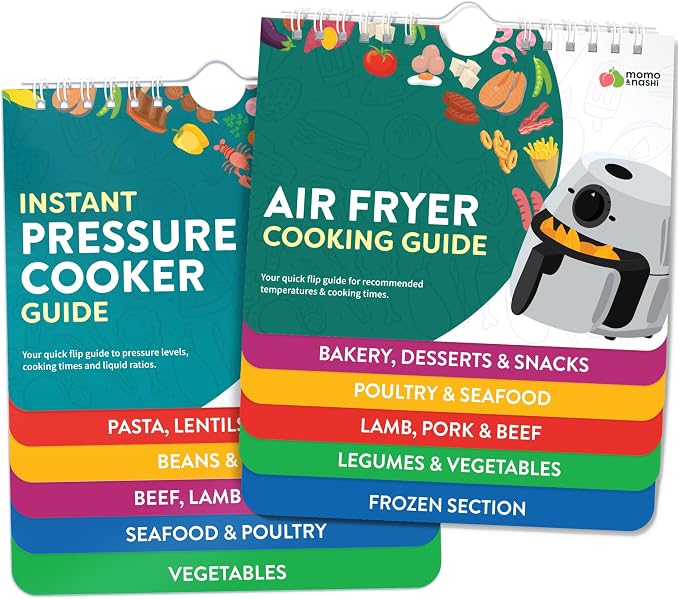 Air Fryer & Instant Pot Magnetic Cooking Guides - 7" x 6" Each - Set of 2 Instant Pot Air Fryer Accessories Cook Books - Airfryer Kitchen Accessories & Kitchen Gadgets 2026 by MomoNashi