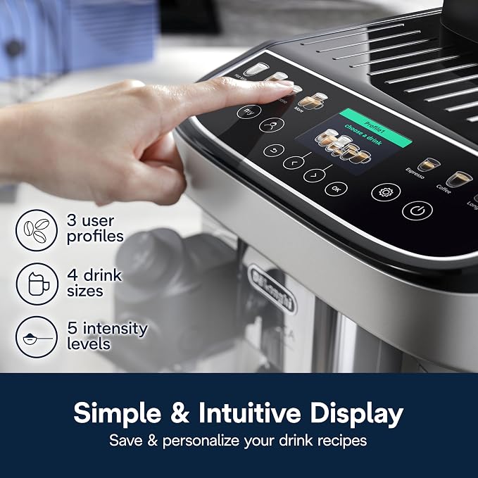 De'Longhi Magnifica Evo Next Automatic Espresso Machine, Frother, Silver | #1 Worldwide Espresso Machine Maker, 13 One-Touch Recipes, Frother, Built-In Grinder, 3 User Profiles - Image 5