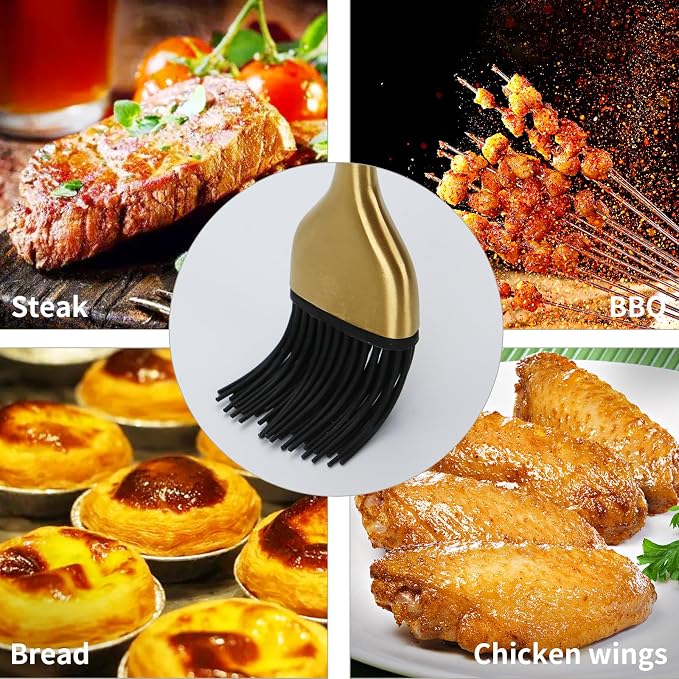 DOCBLACK Baking Sheet with Wire Rack and Silicone Pastry Basting Brush Set, Stainless Steel Cookie Sheet Baking Tray & Cooling Rack & Silicone Food Brush for Cooking and Oven, Dishwasher Safe-Gold - Image 6