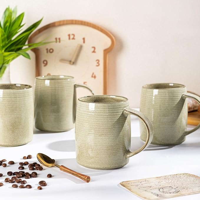 GBhome Large Coffee Mugs Set of 4, 18oz Handmade Ceramic Coffee Mugs Set with Gradient color for Latte/Tea/Beer/Hot Cocoa, Dishwasher & Microwave Safe, Cappuccino - Image 6