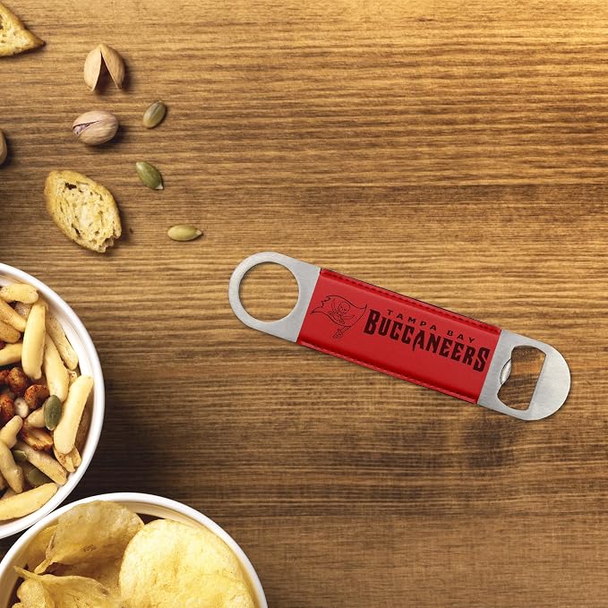 Rico Industries NFL Laser Engraved Bar Blade Faux Leather Laser Engraved Bar Blade - Great Beverage Accessory for Game Day - Image 3