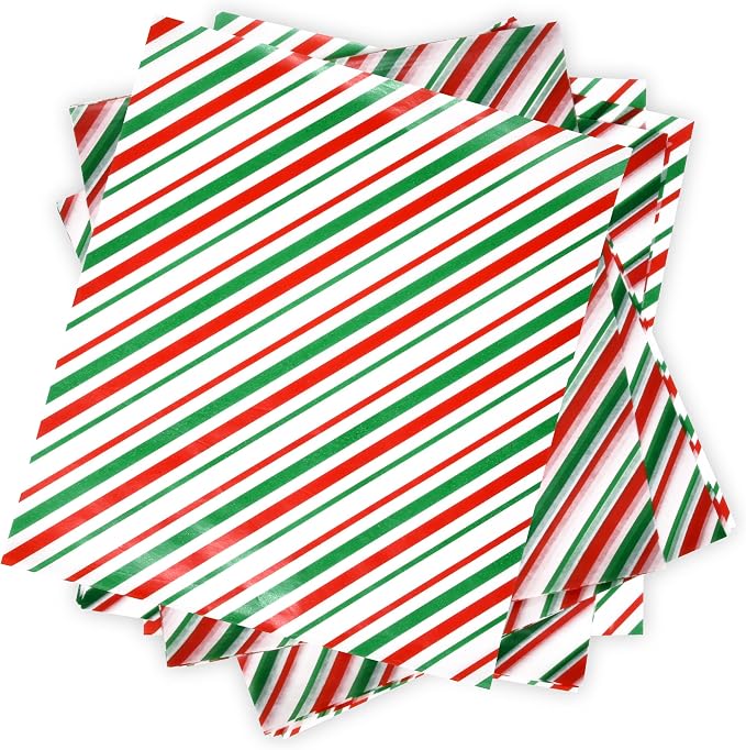 Gift Boutique 120 Sheets Christmas Wax Paper Parchment Paper | Cookie Food Liners Colored Candy Wax Baking Grease Proof Holiday Wrapping Papers for Gifts by GiftBoutique