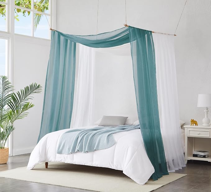 Warm Home Designs 55 x 360 Dusty Blue Sheer Window Scarf. AM D Blue 360" | Extra Long Window Scarves Valances are Great As Wedding Arch Draping Fabric, Bed Canopy Or for Decorative Project. - Image 5