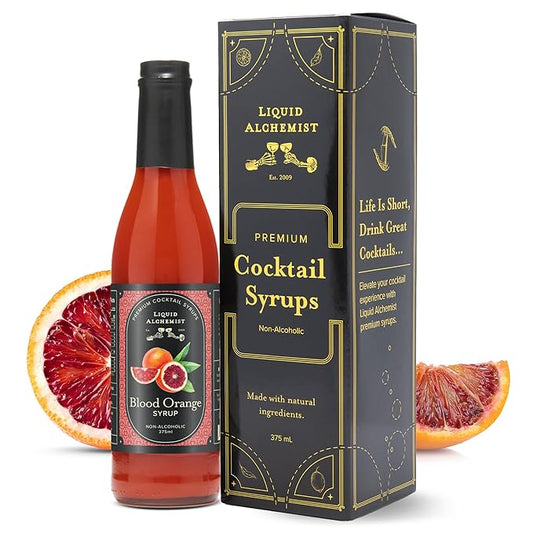 Liquid Alchemist Blood Orange Syrup for Cocktails - Real Ingredients Make our Blood Orange Puree a Perfect Margarita Mixer - Non-GMO Sour Mix (12.7 oz)