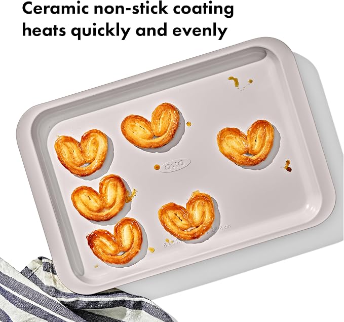 OXO Good Grips Non-Stick Pro Ceramic Coated Metal Bakeware Quarter Sheet Pan – Storm Blue - Image 3