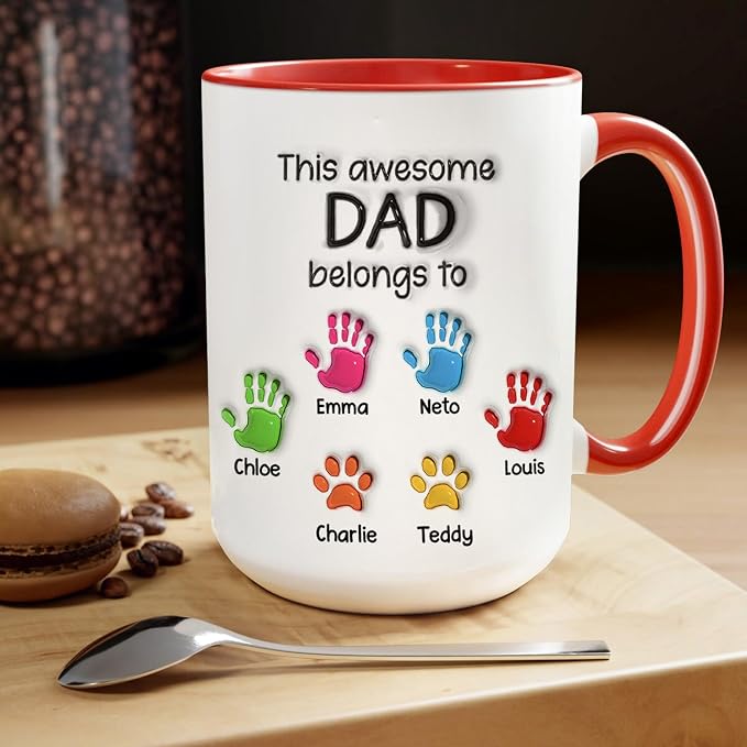 LOVELYPOD Custom Dad Mug with Kids Names, Father's Day Gift, Papa Mug for Men, Coffee Cup for Dad, Father's Day Mugs - Image 3