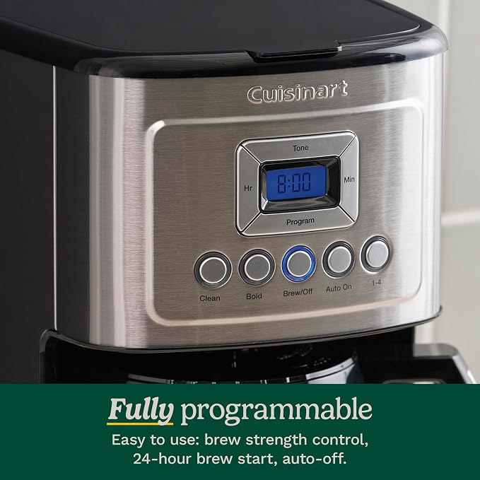 Cuisinart 12-Cup Coffee Maker, Programmable PerfecTemp Thermal Carafe Coffee Machine with 1-4 Cup Setting, Brew Strength Control and Brew Pause, Stainless Steel, DCC-3400NAS, Silver | Everyday coffee machine with 24-hour programmability, 1-4 cup settin... - Image 6