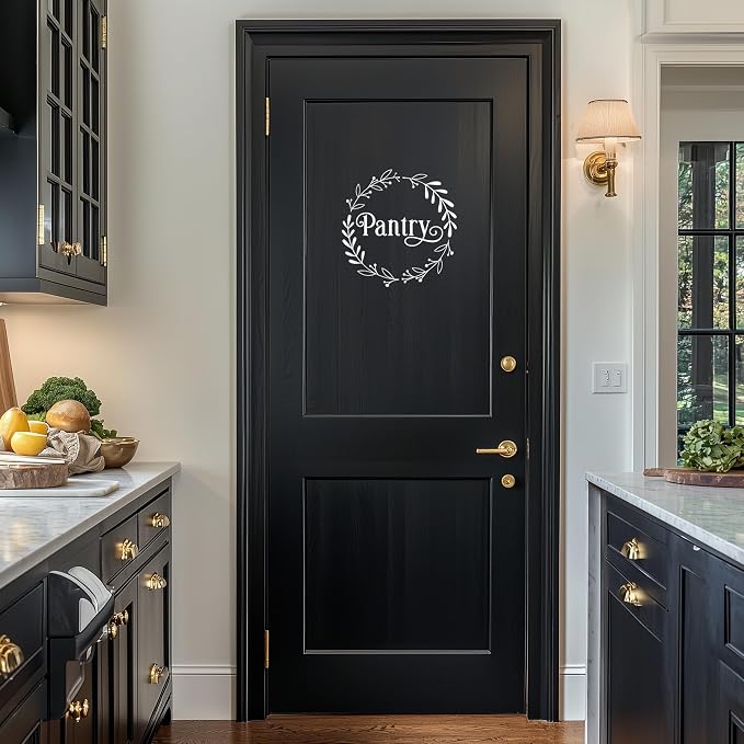 Pantry Decal, Kitchen Pantry Ornamental Sticker, Food Pantry Door Decal, Farmhouse Pantry Door Sticker, Kitchen Door Sign, Pantry Door Vinyl Sticker Decal (White) - Image 5