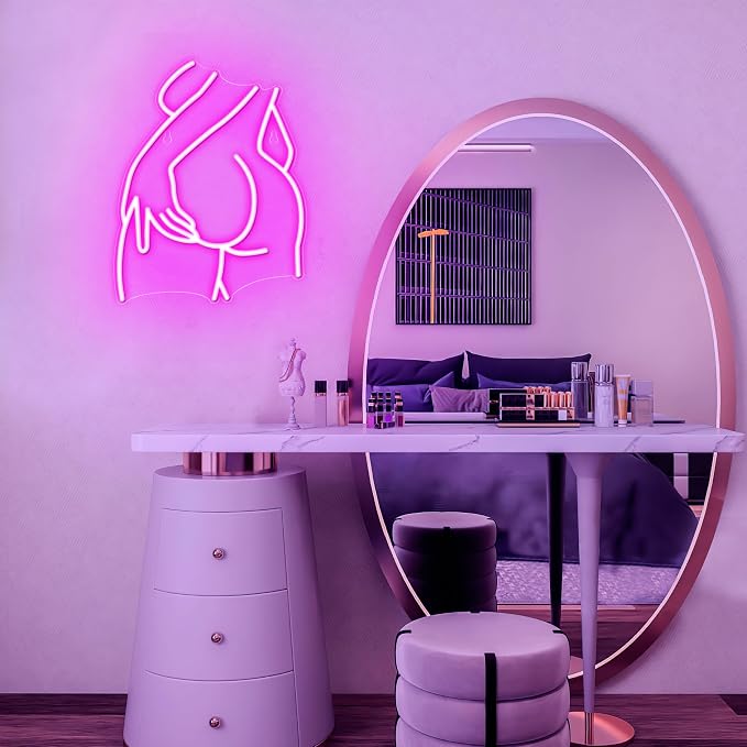 Kavaas Lady Neon Sign 15.7" x 12.6" - Pink LED Lady Back Neon Signs for Wall Decor | Neon Light Sign for Bedroom, Party, Bar, Man Cave (Style - LB4) - Image 6