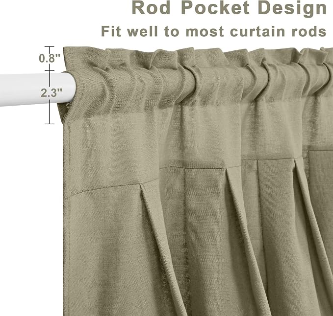 Likiyol Linen Valances for Windows Farmhouse Window Valances with Ruffle Rustic Country Light Filtering Kitchen Valance Curtains Rod Pocket Valance for Bathroom Cafe, Grey Brown, 52" W X 18" L - Image 5