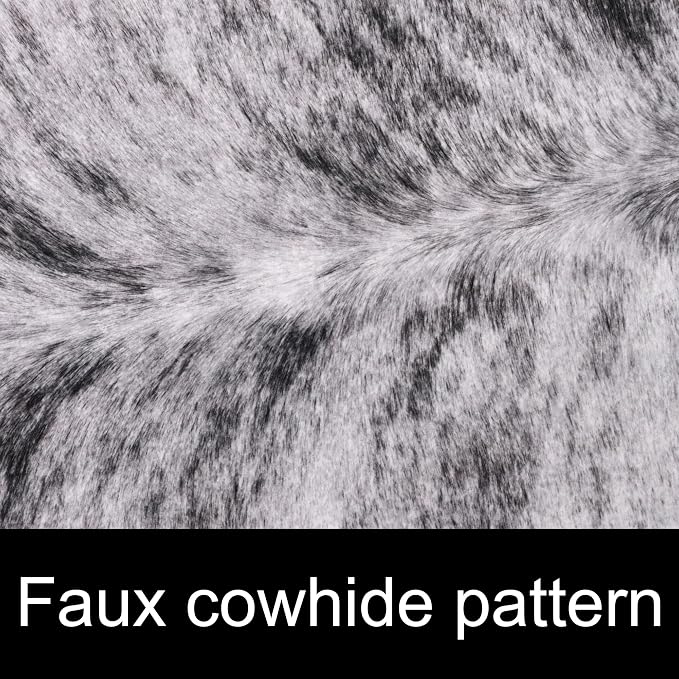 Amearea Premium Faux Cow Hide Rug, Large, Grey, 5.2x4.6 Feet, Animal Print, Rustic, Suede Backing, Non-Slip, Machine Made, Indoor, Adult, Unisex, Stain Resistant, Hand Wash Only, Bedroom, Area Rug - Image 6