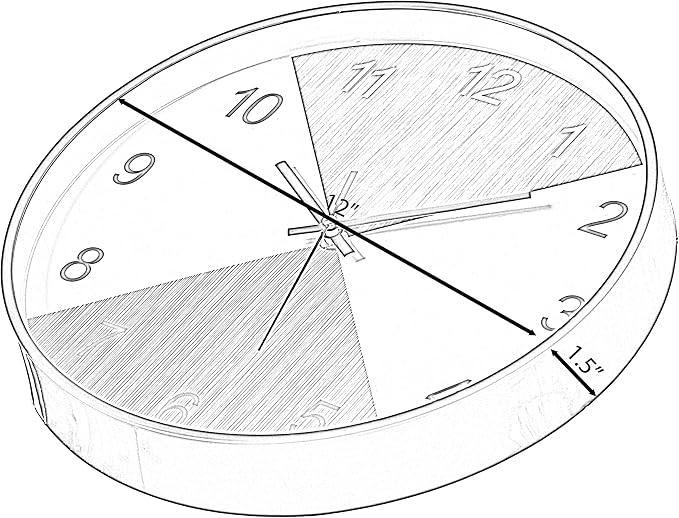 Decorative Modern Round Wood- Looking Plastic Wall Clock for Living Room, Kitchen, or Dining Room, Brown and Beige - Image 4