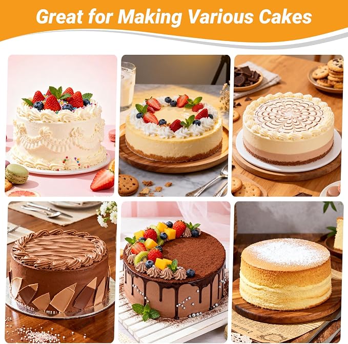 Beasea 8 Inch Cake Pan Set of 3, Nonstick Carbon Steel Round Cheesecake Pans, Heavy Duty Cake Mold Tin for Home DIY Dessert Baking - Image 6