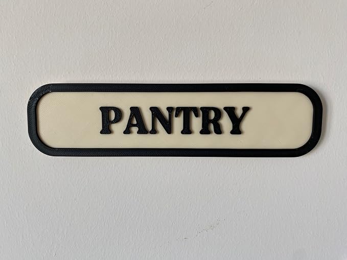 Pantry Sign with Mount – Easy Install Kitchen Decor, 3D Printed PLA Pantry Wall Art, Double-Sided Tape Mount, Rustic Style Pantry Label - Image 2