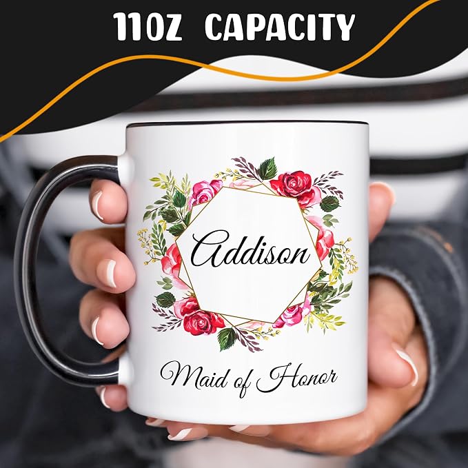 Personalized Coffee Mug, Custom Picture Text or Logo Ceramic Mug, Customized Gift for Men & Women, Taza Personalizada with Photo and Words, Customizable 11 Oz Tea Cup | White - Black - Image 2