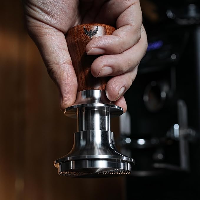 51mm Tamper Tool Espresso Rosewood Spring Loaded 30LB Calibrated Coffee Tamper Compatible With Delonghi, Casabrews, Smeg and more Espresso Machine Accessories