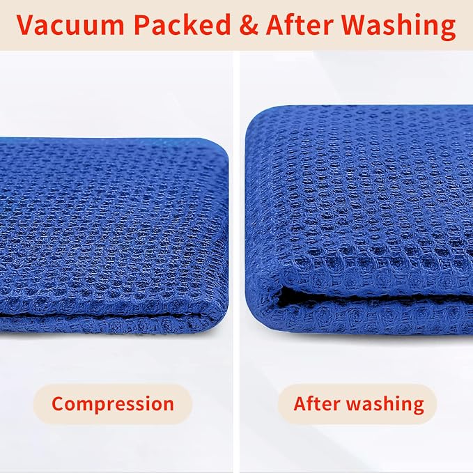 Homaxy 100% Cotton Waffle Weave Kitchen Dish Cloths 6-Pack, Blueberry | 12 x 12 Inches, Ultra Soft Absorbent Dish Towels, Quick Drying Dish Rags with Hanging Loop - Image 7