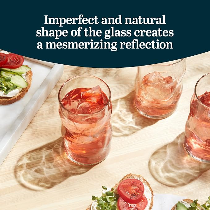 Libbey Lava Tumbler Drinking Glasses, All Purpose, Molten Groove Glasses Set of 8, Tactile, Tall Drinking Glasses for Water, Cocktails - Image 4