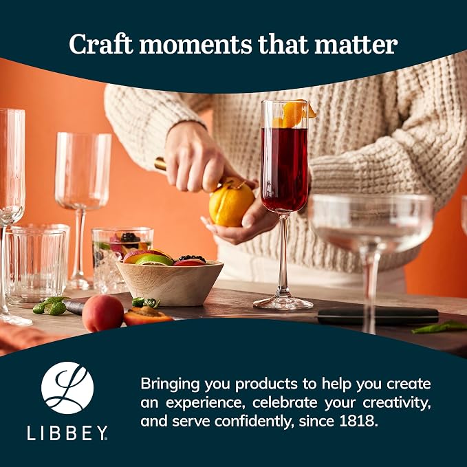 Libbey Paneled Martini Glasses Set of 4, 9.5 Oz Fine Ribbed Modern Martini Glasses, Dishwasher Safe Martini Cocktail Glasses for Cocktail Parties - Image 6