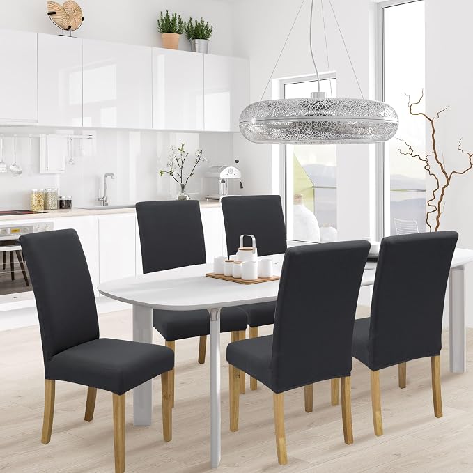 Dining Chair Covers, Stretch Seat Covers, Washable Furniture Protector | Washable, Stretch Fit, Soft, Non Slip, Dining Chair Covers, Seat Protector, Furniture Protector - Image 2