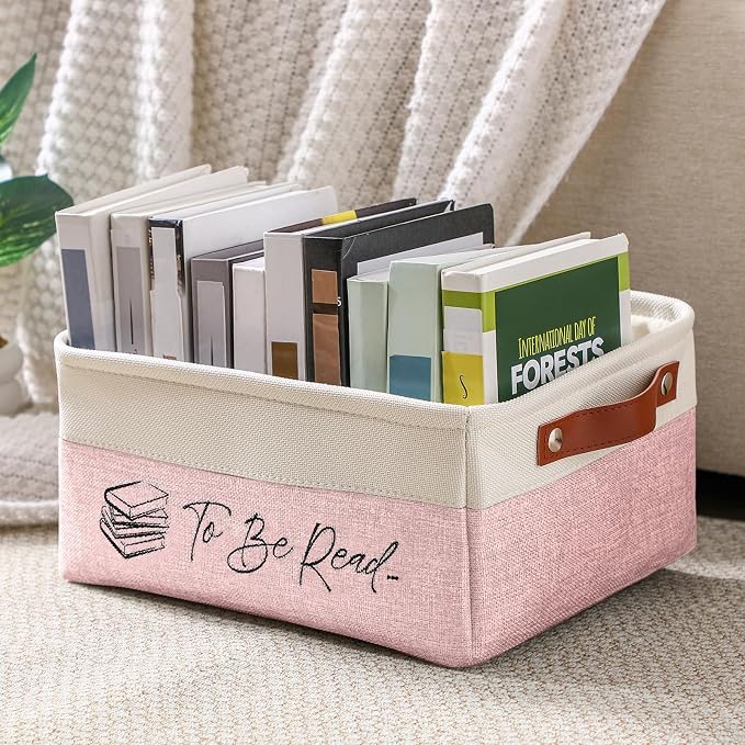 Marsui Book Lover Gifts TBR Book Storage Basket to Be Read List Storage Bin Bookish Accessories Bookworm Gift for Club Members Student Teacher Reading Accessories - Image 7